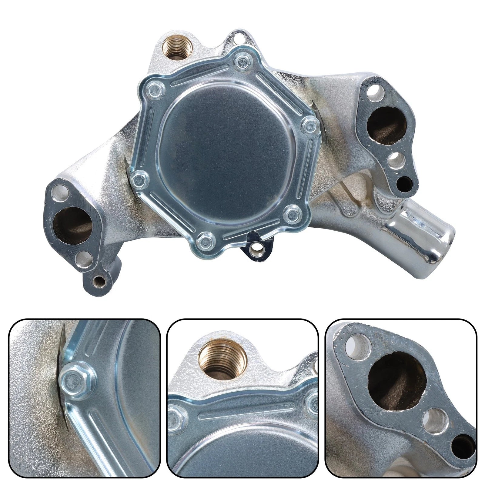Chrome Big Block Long Water Pump for Chevy 396 402 427 454 (1969–1987)