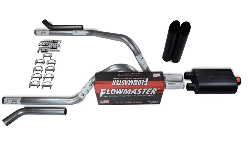 2.5" Dual Exhaust Kit for Dodge Dakota (1987–1996) - Flowmaster Super 40, Black
