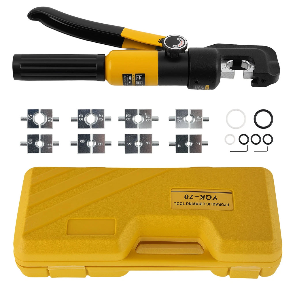 Set of 10 Cable Crimping Tools with 9 Dies for Electrical Wire Terminals