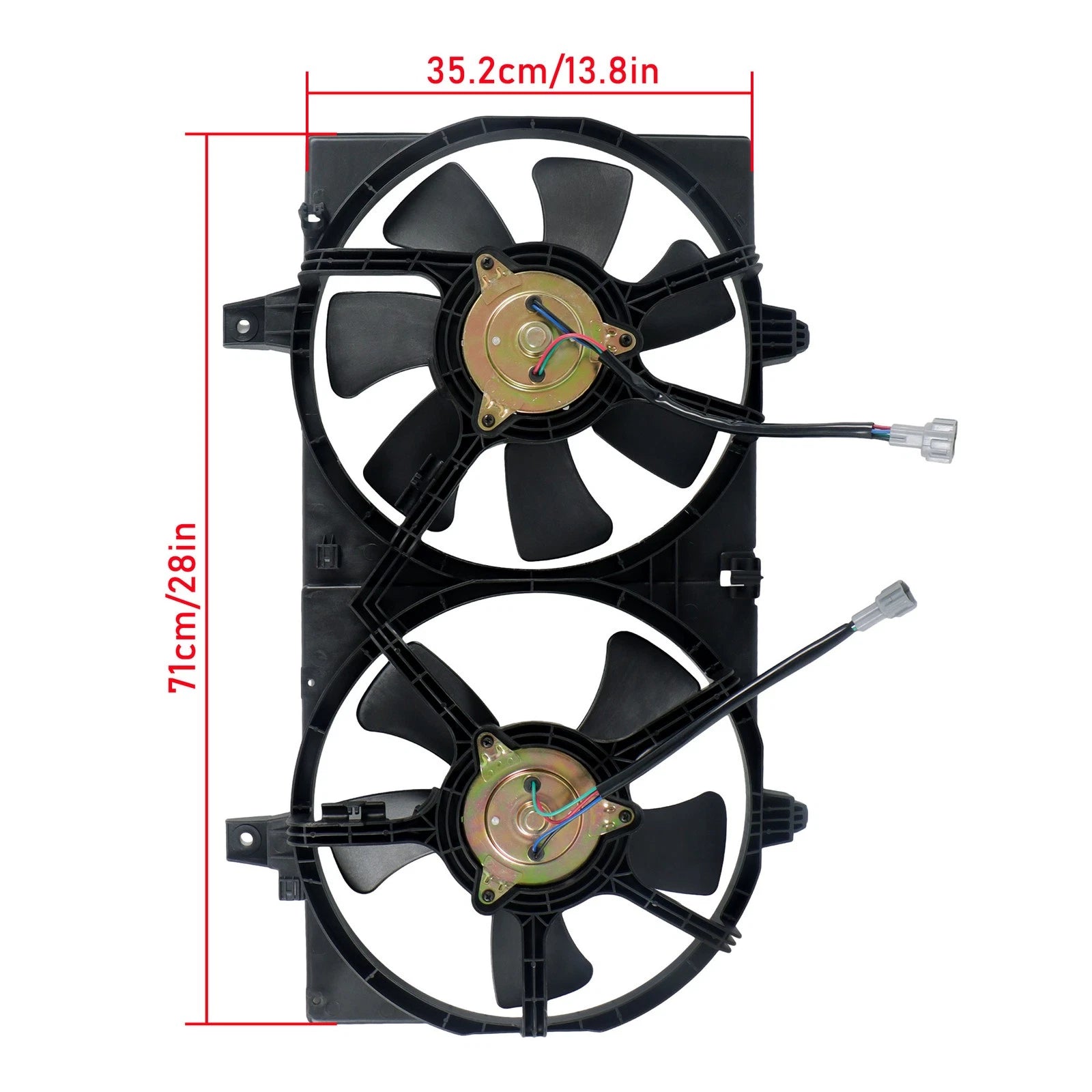 Dual Radiator Condenser Cooling Fan Assembly for Nissan Sentra 2002–2006