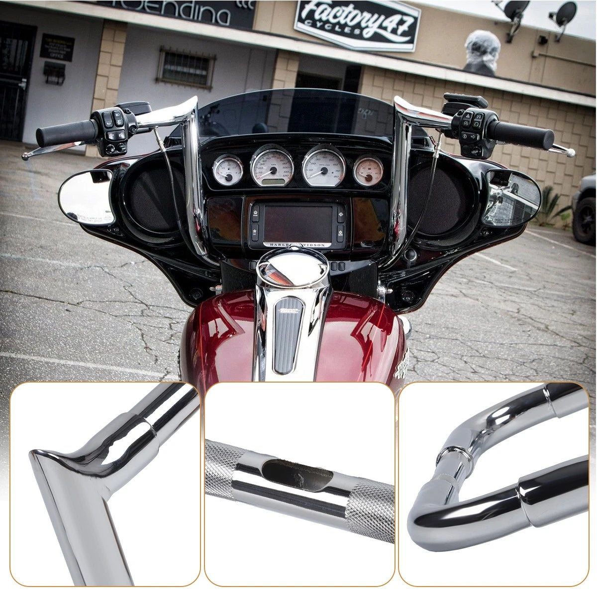 14" Chrome Ape Hanger Handlebar for Harley Street Electra Glide (1982–2022)