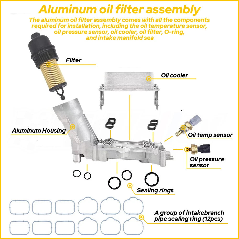 Engine Oil Cooler Filter Housing for Dodge Jeep Chrysler Ram 3.6L (2011-2016)