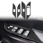 4 x Window Switch Panel Covers Carbon Fiber for Toyota Hilux Revo (2015-2021)