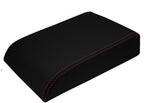 Console Lid Armrest Cover for Ford Escape (2008–2012) Carbon Fiber Red Stitch