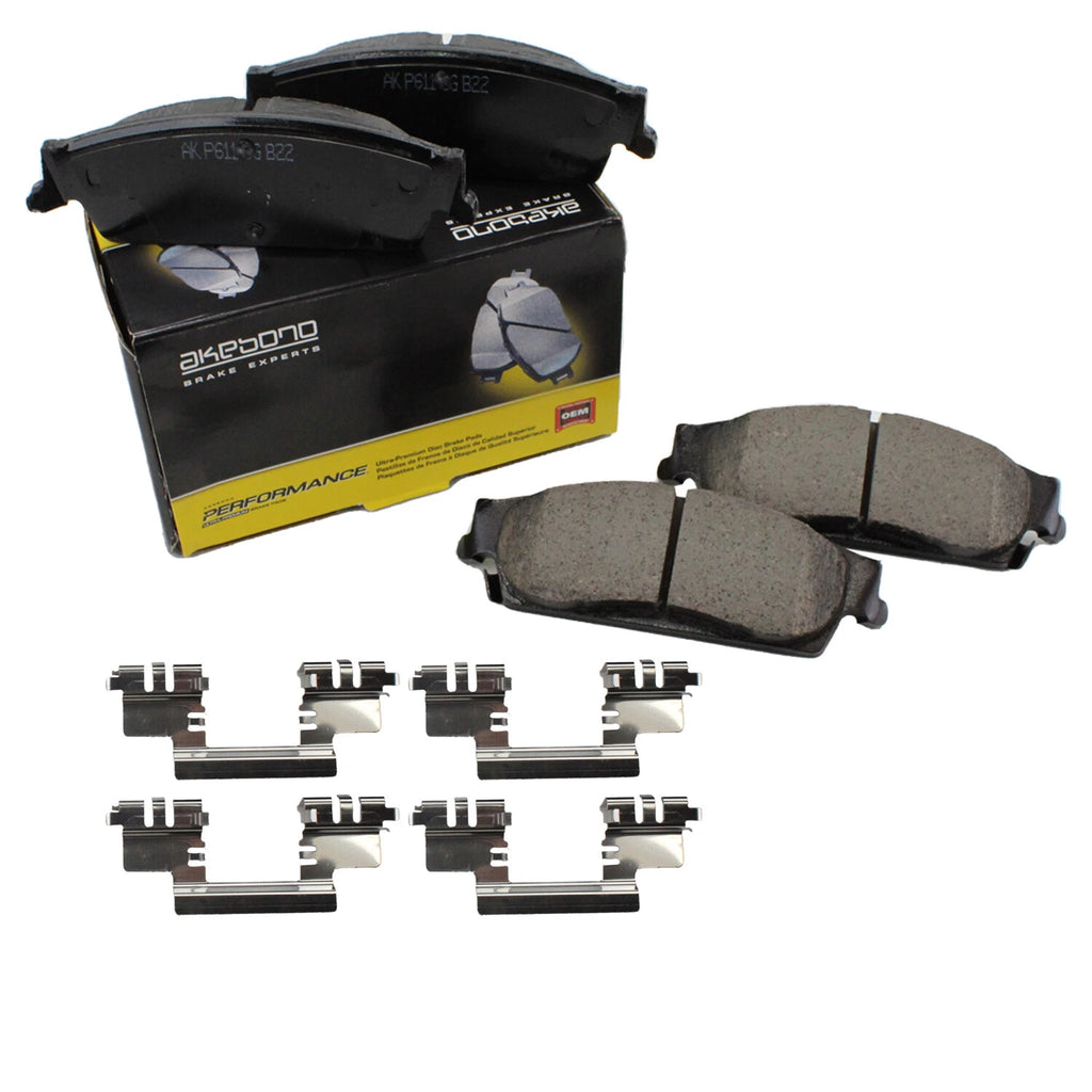 Set of 4 Akebono Rear Ceramic Slotted Brake Pads for Cadillac Chevrolet GMC