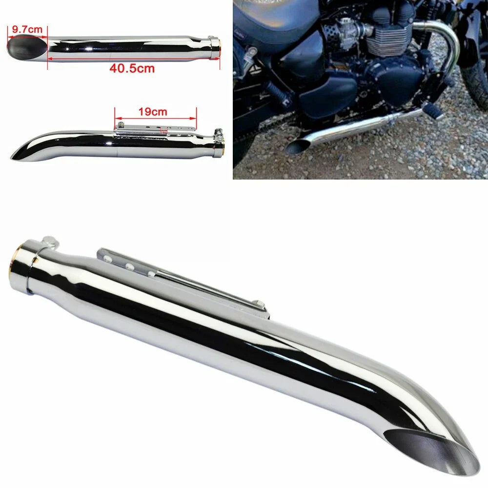 Chrome Muffler Exhaust Pipe Silencer 19" for Harley Road King, Tri Glide