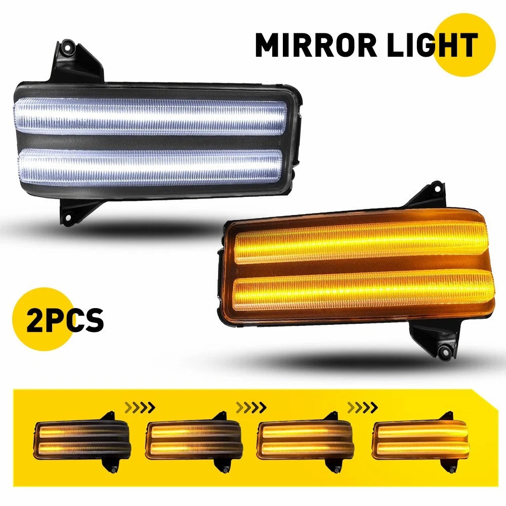 2X LED Switchback White/Amber Side Mirror Lights for Silverado GMC Sierra (2014–2023)