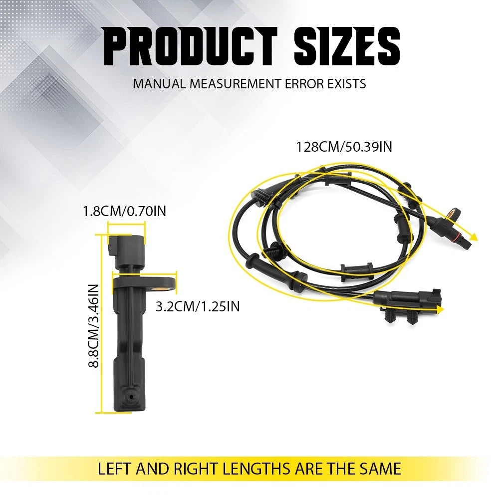 4X ABS Wheel Speed Sensor Set for Jeep Wrangler (2007–2016) EPY