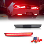 Smoked Lens Red LED Rear Bumper Reflector Lights for Dodge Challenger (2015–2023)