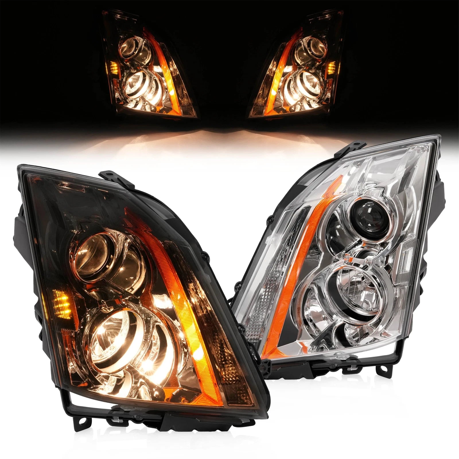 Halogen Headlight Pair for Cadillac CTS (2008-2015)