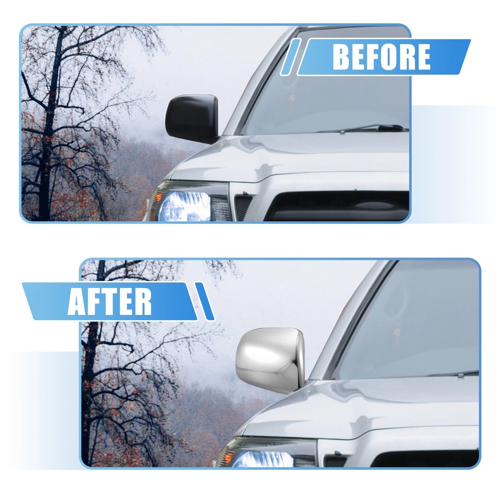 1 Pair Chrome Plated Mirror Covers for Chevrolet  726215908978