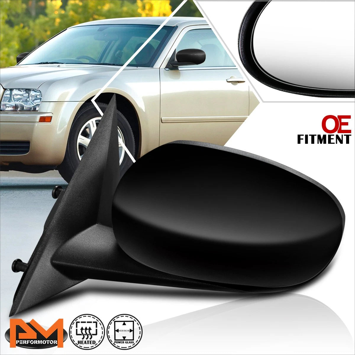 Powered Heated Side Rear View Door Mirror for Chrysler 300 (2007–2008)