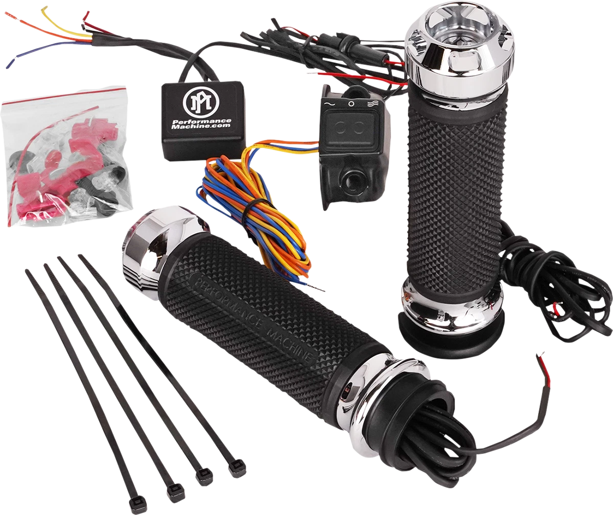 Apex Heated Grips for Performance Machine TBW (Chrome) - 0063-2093-CH