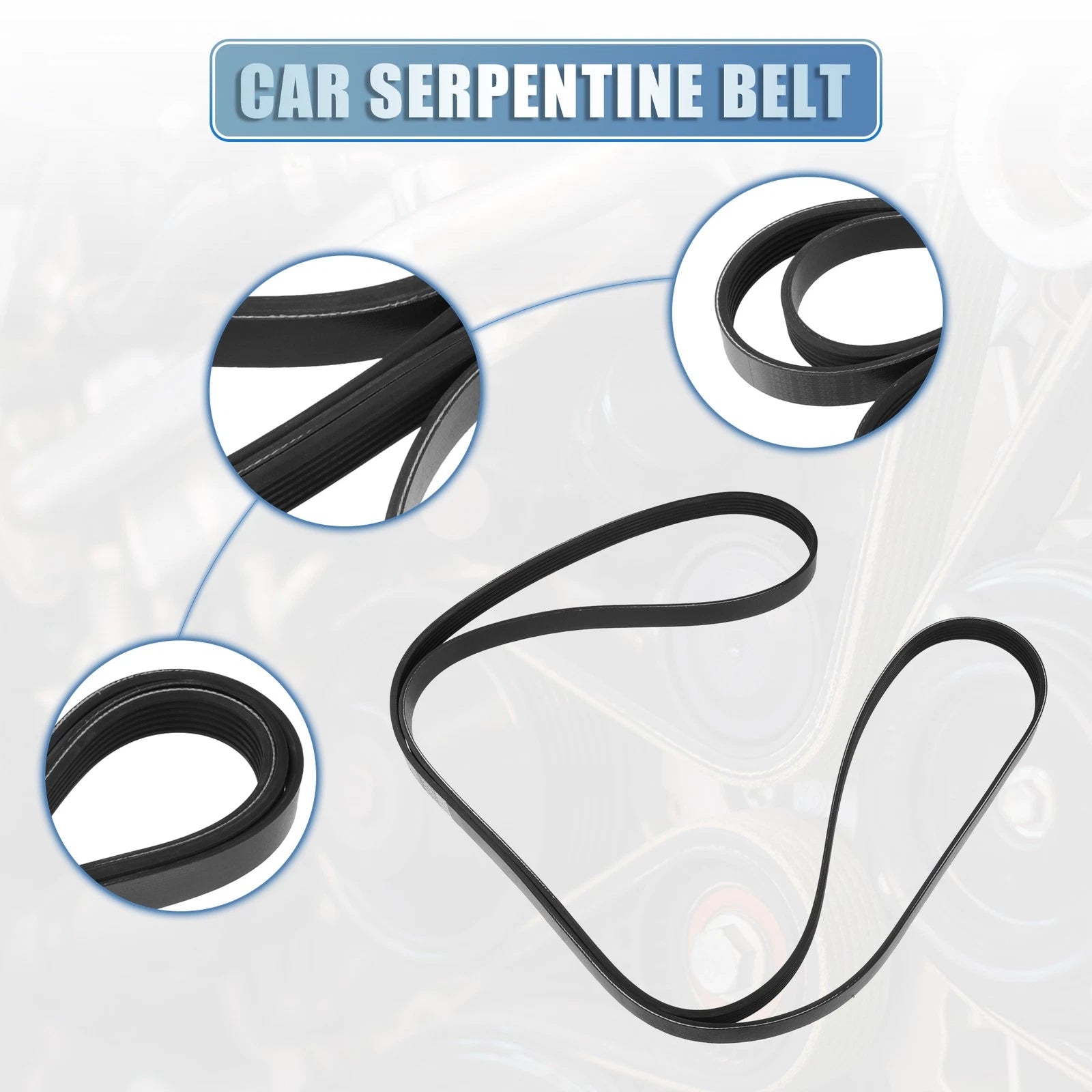 Serpentine Belt for Mazda B3000 3.0L (2002–2003) No. 12637203 Rubber Black