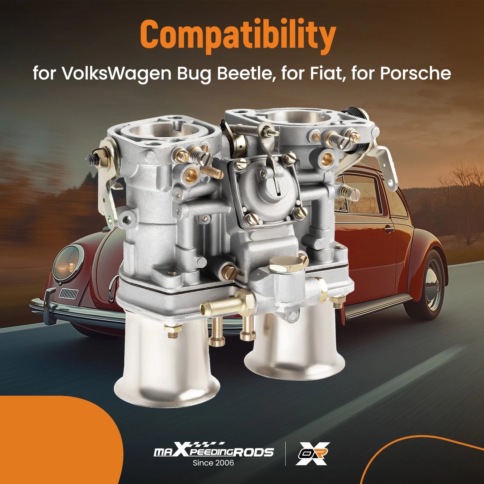 2-Barrel 40 IDF Carburetor for Volkswagen Beetle Fiat (Automatic Choke, 1970–1975)