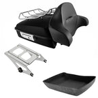 Matte Chopped Trunk Backrest Rail Mount for Harley Touring Road Glide (2014–2026)