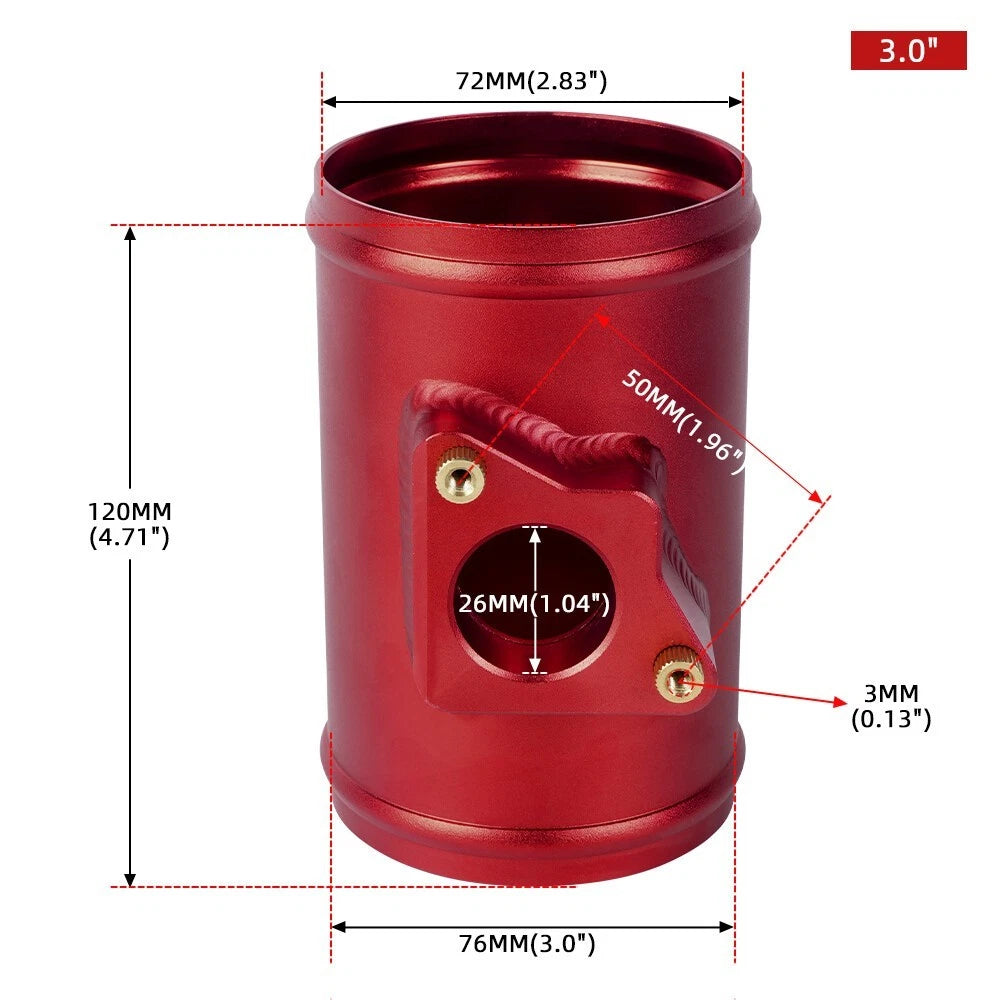 3" Mass Air Flow Sensor Mount Adapter Tube for Mazda Subaru
