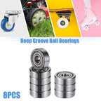 8 Pcs 604ZZ Deep Groove Ball Bearings for Various Models 