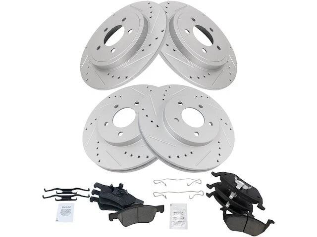 Front and Rear Brake Pad and Rotor Kit for Mazda Tribute (2005–2006, 2008) QK581HT