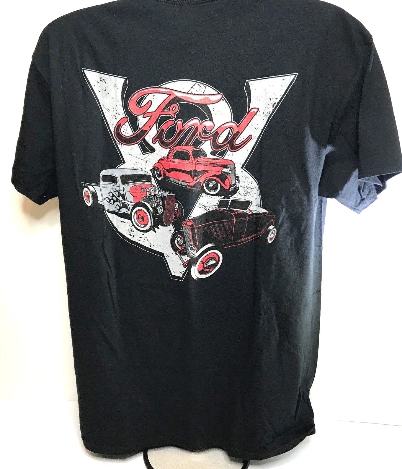 Ford Model A V8 Logo T-Shirt Black for Ford Trucks and Hot Rod Fans (1932–1932)
