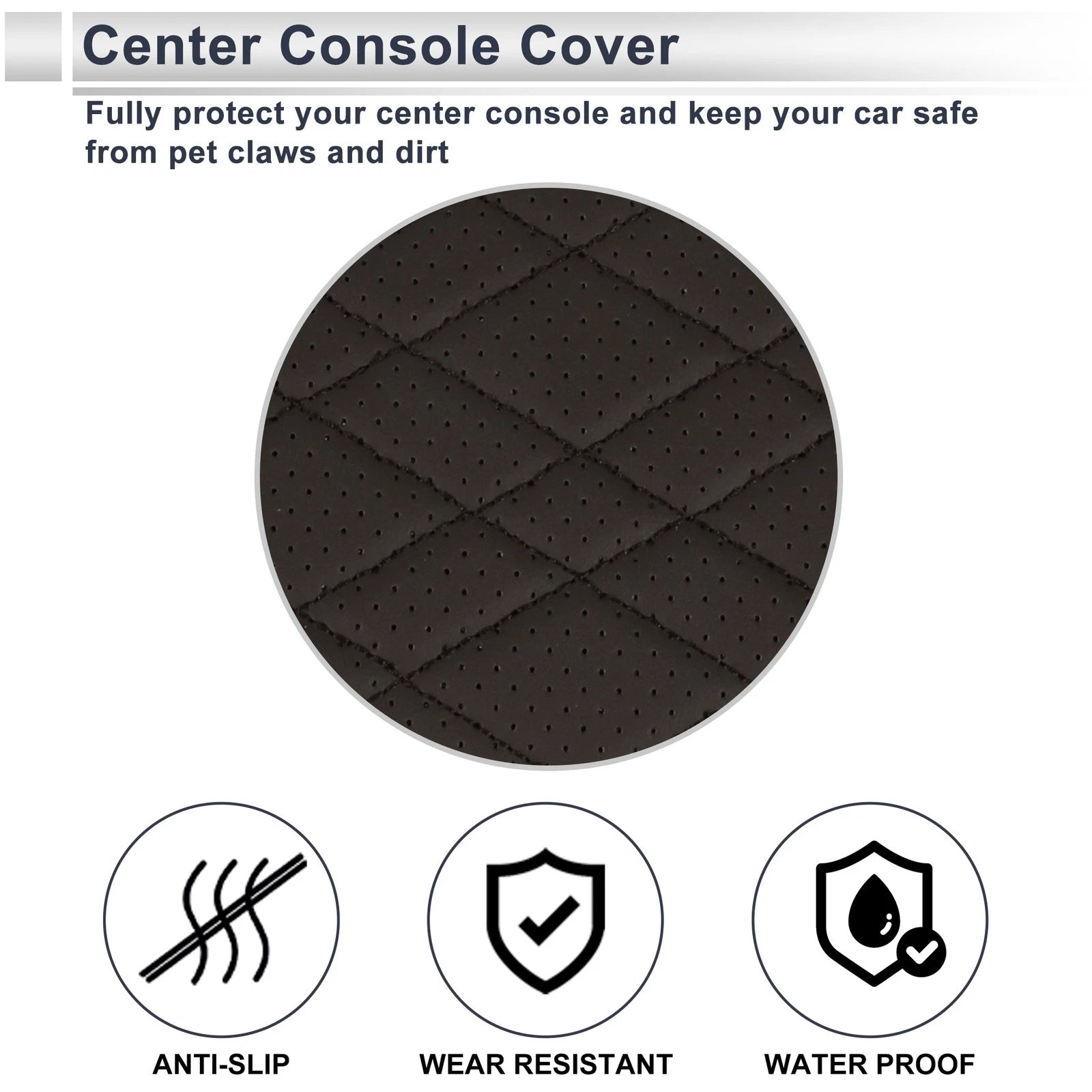Center Console Cover with Storage Bag for BMW X5 (2014–2018) Deep Brown