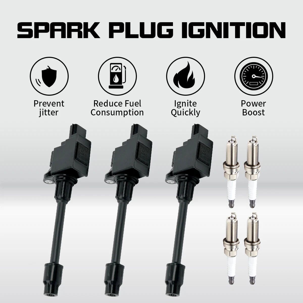 3 Ignition Coils + Spark Plugs for Nissan Maxima Infiniti I30 (2000–2001) UF363