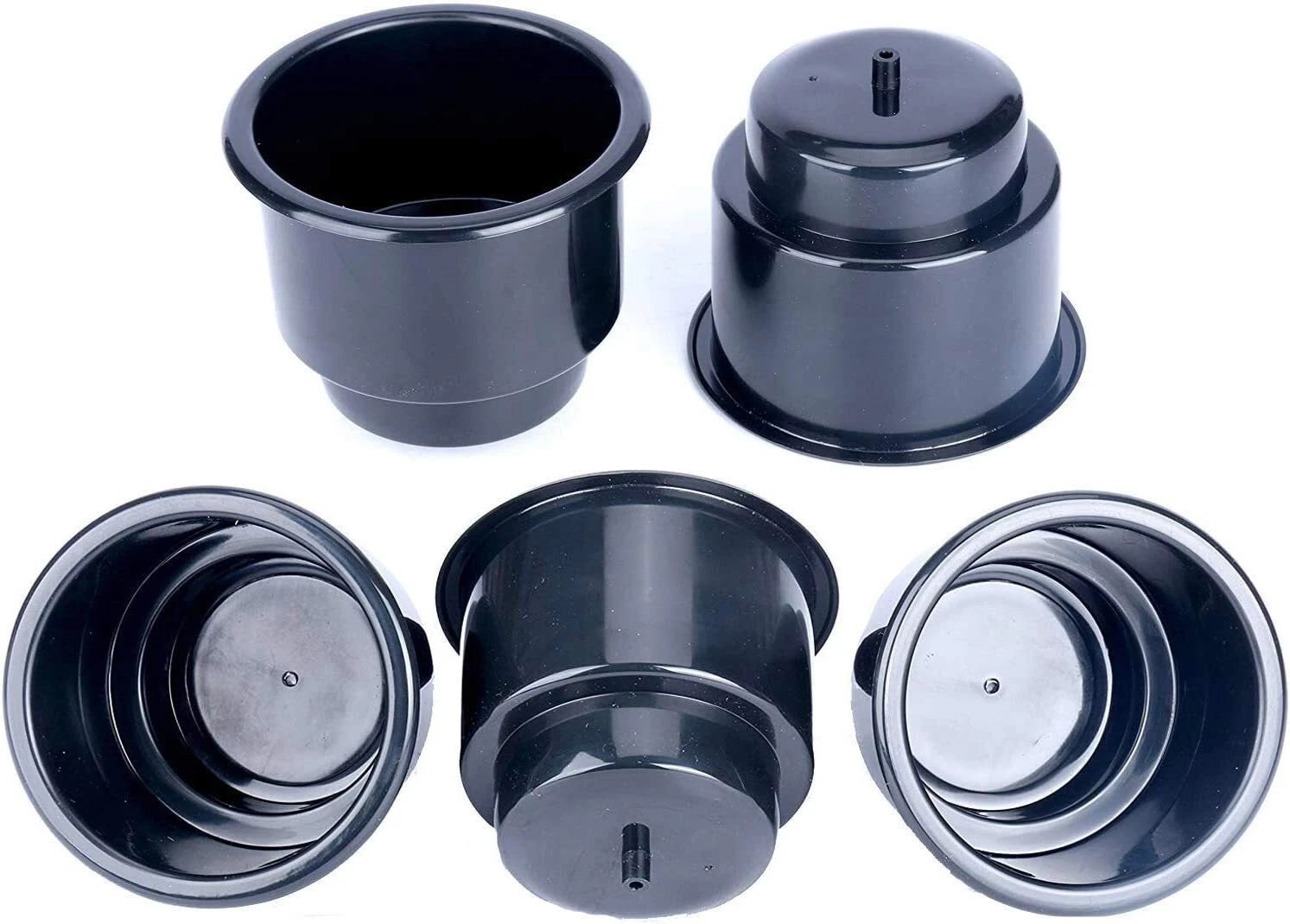 10 Pack Recessed Drink Can Holder for Boat Car Table (Black)