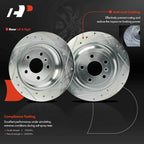 Set of 6 Rear Drilled Brake Rotors + Brake Pads for Mercedes GLE350 (2016–2020)