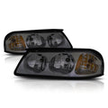 Smoked Housing Amber Corner Signal Headlight Lamps Pair for Chevy Impala (2000–2005)