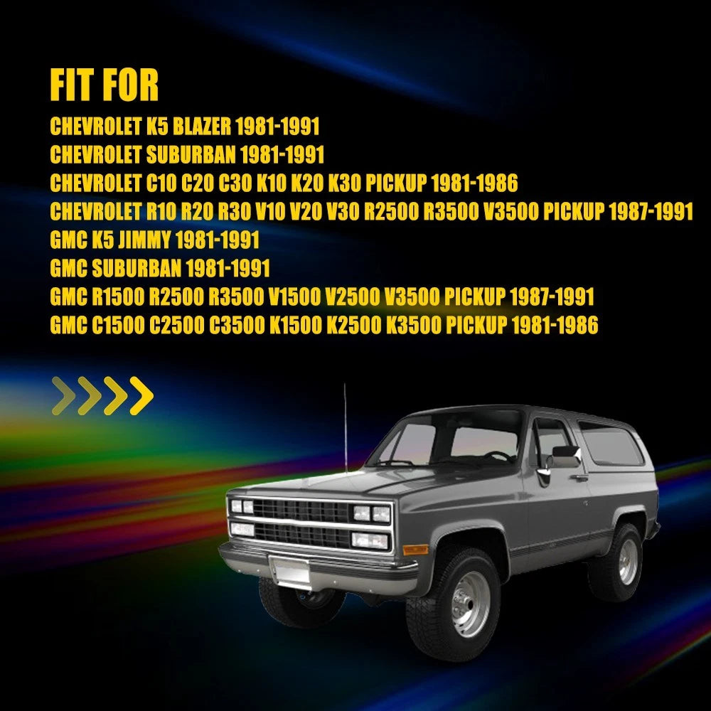 Set of 2 Smoked Side Marker Lights for Chevy GMC Pickup Truck (1981–1991)