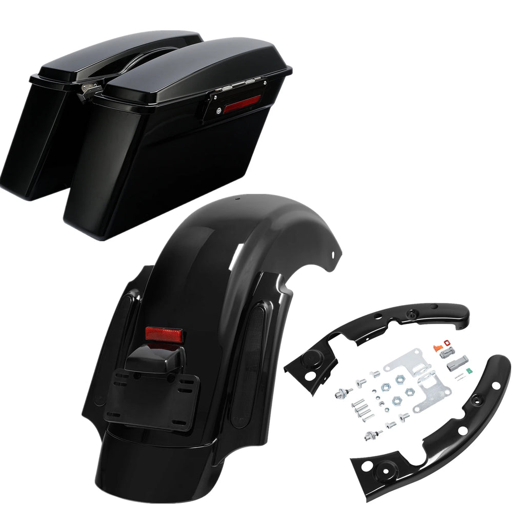 Hard Saddlebags & Rear Fender for Harley Touring Street Road Glide (2009–2013)