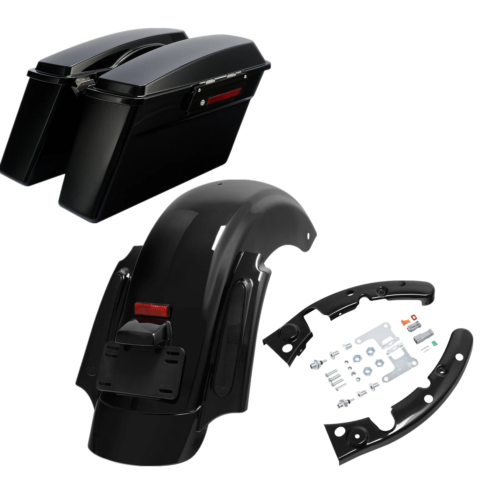 Hard Saddlebags & Rear Fender for Harley Touring Street Road Glide (2009–2013)