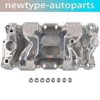 Intake Manifold for SBC Chevy 350 400 Dual Plane Polished Aluminum (1956–1986)