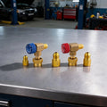 Set of 2 Brass Flow Control Valves for AC R410A R134A R22 R32 R407C