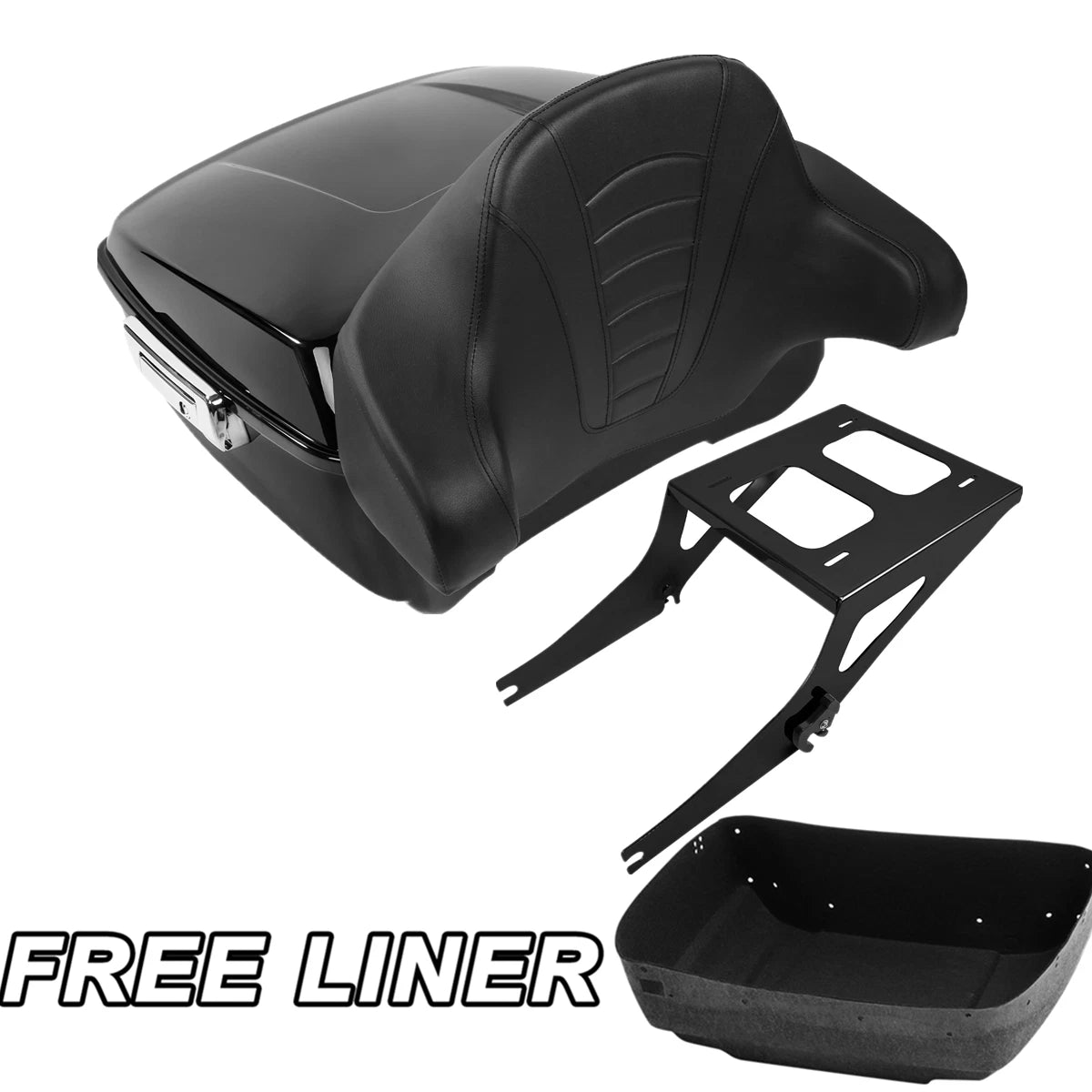 Trunk Backrest Pad Mount Rack for Harley Fatboy FLST (2008–2016)