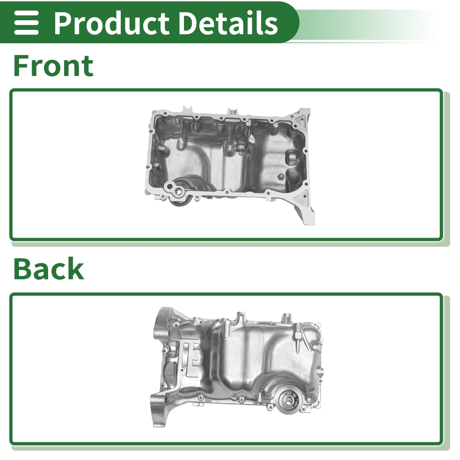 1 Pc Engine Oil Pan for Honda Civic (2006–2015) No.11200R1AA00 Aluminum Silver