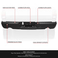 Rear Step Bumper for Ram 1500 2500 (2009–2019) Black Exhaust Cutout