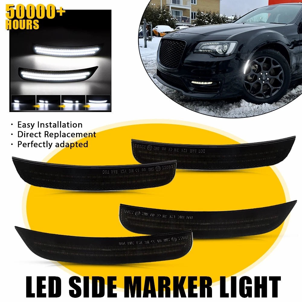 Smoked LED Side Marker Lights for Chrysler 300 (2015–2023)