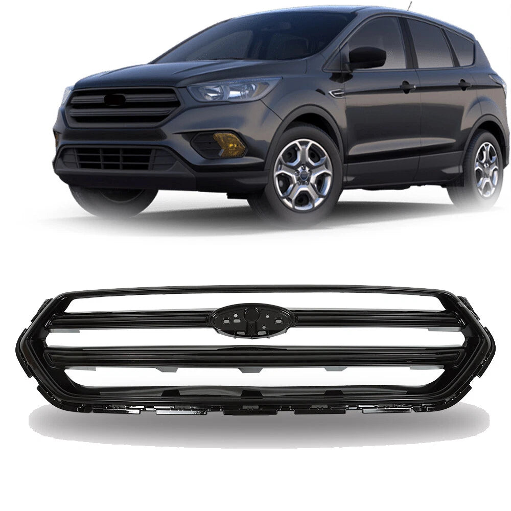Glossy Black Plastic Front Upper Bumper Grille for Ford Escape (2017â2019)