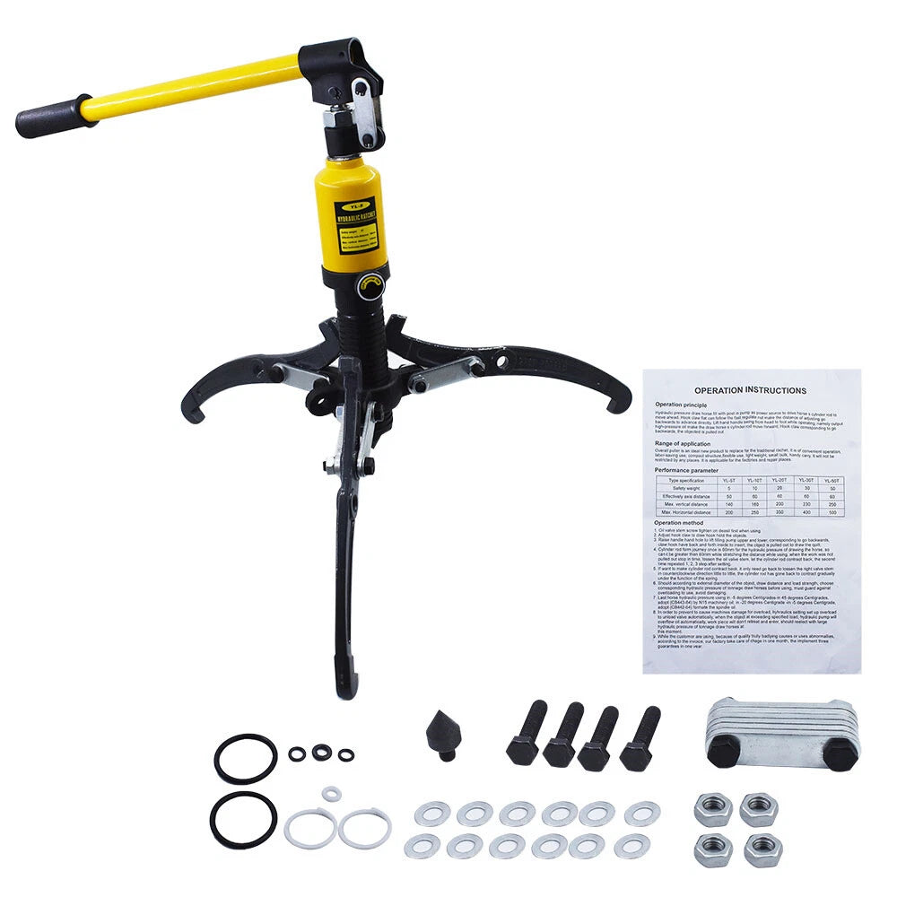 3-Jaw Hydraulic Bearing Gear Puller for Wheel Hub (Garage Tool)