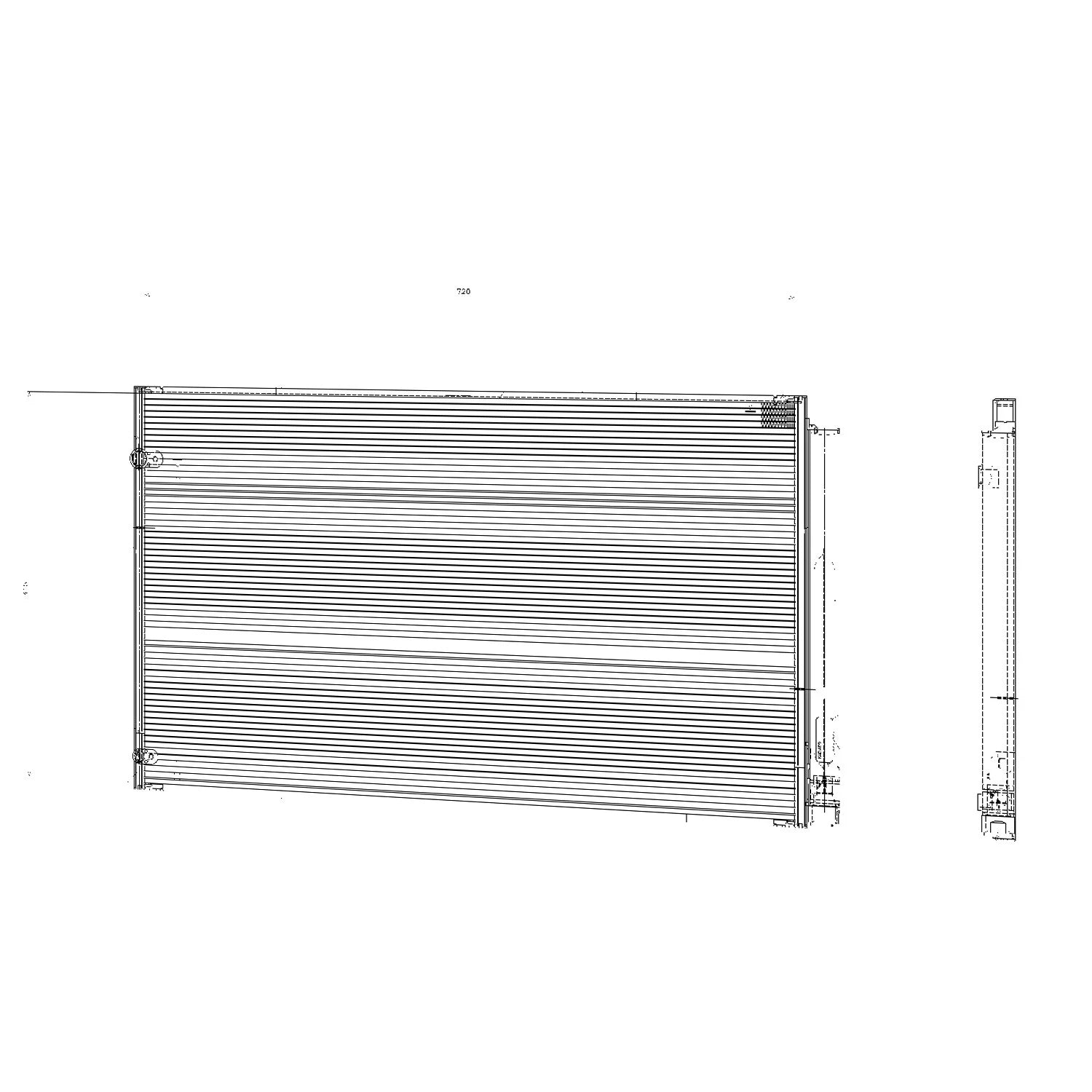 Replacement Condenser Stock Repair Part for Hyundai Santa Fe (2007–2012)
