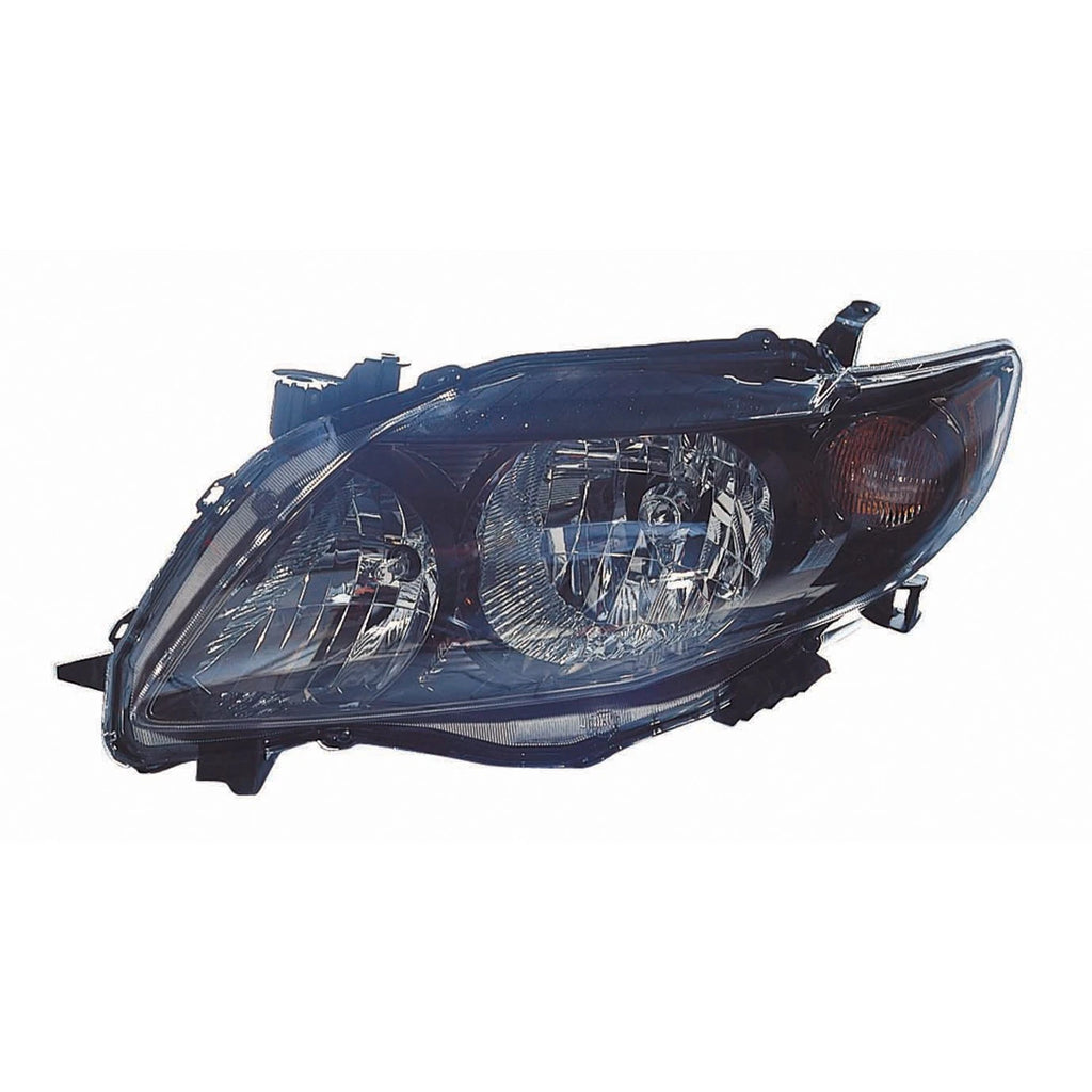 Replacement Black Driver Side Head Light Assembly for 2009-2010 Toyota Corolla