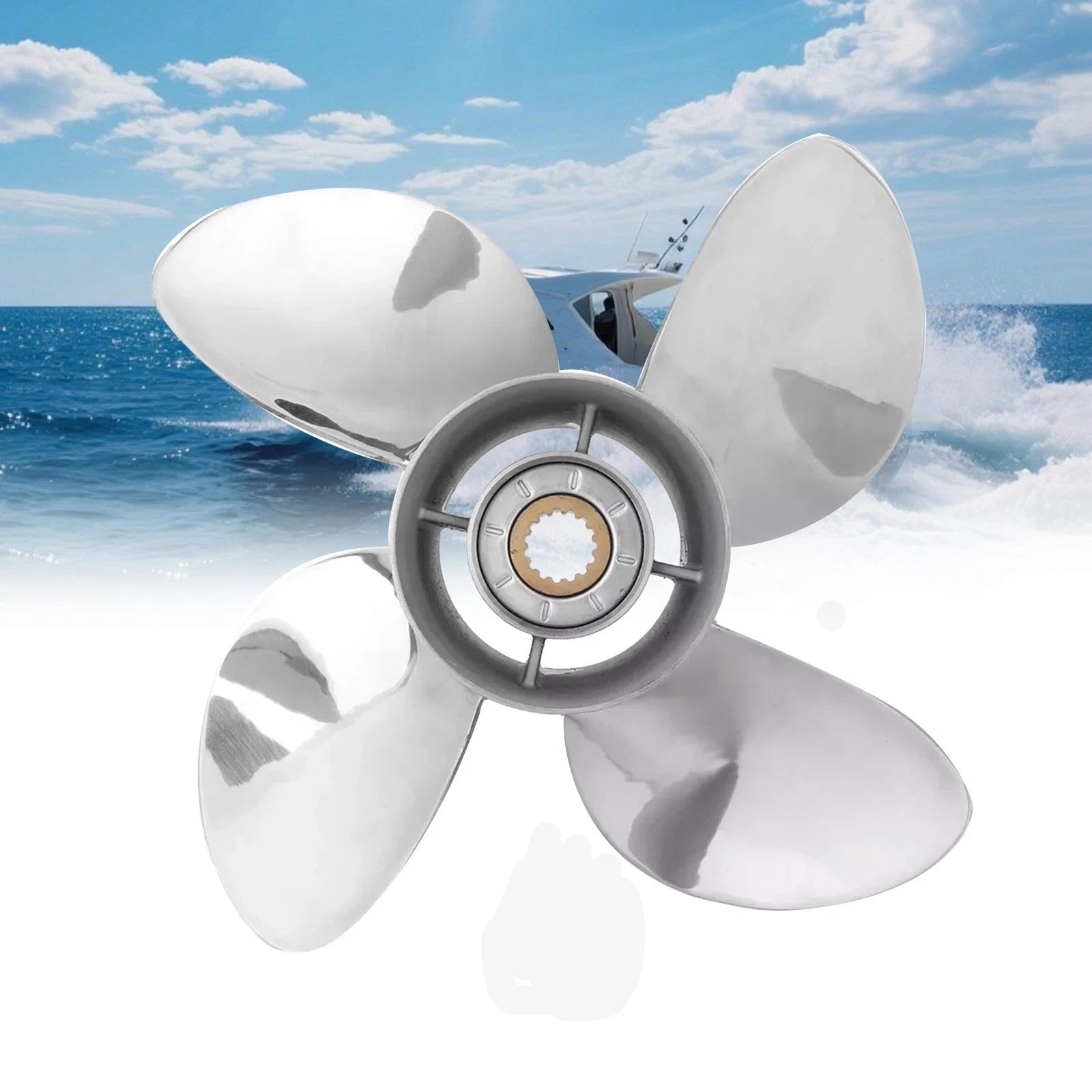 13 x 17 Stainless Outboard Propeller for Yamaha F70-F115HP (15 Spline RH)