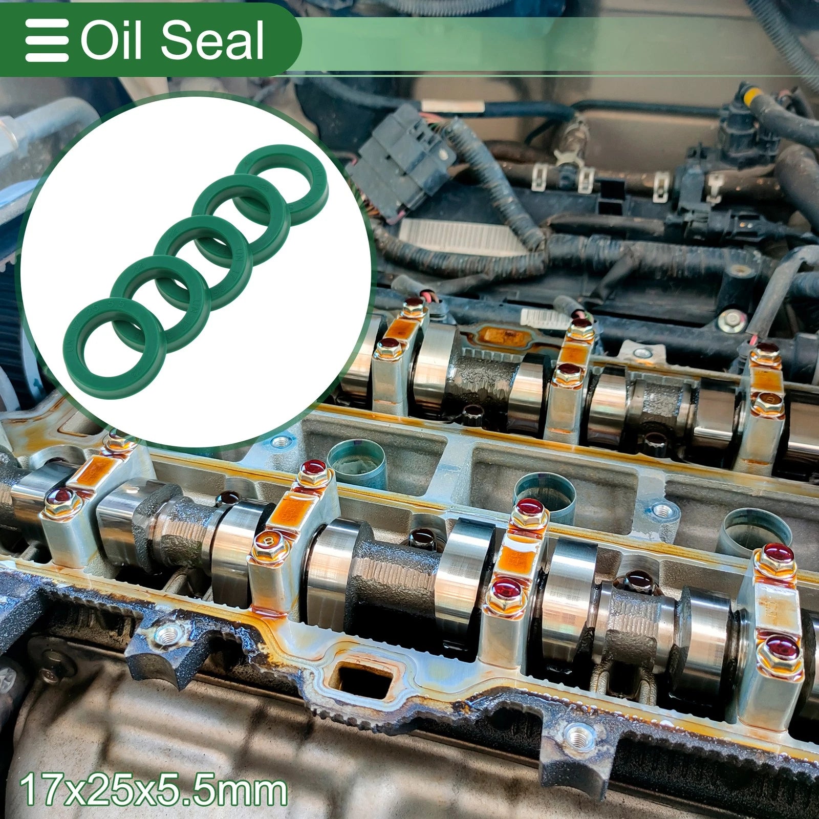 Set of 5 Oil Seal Ring Rotary Shaft Seal 17x25x5.5mm High Pressure