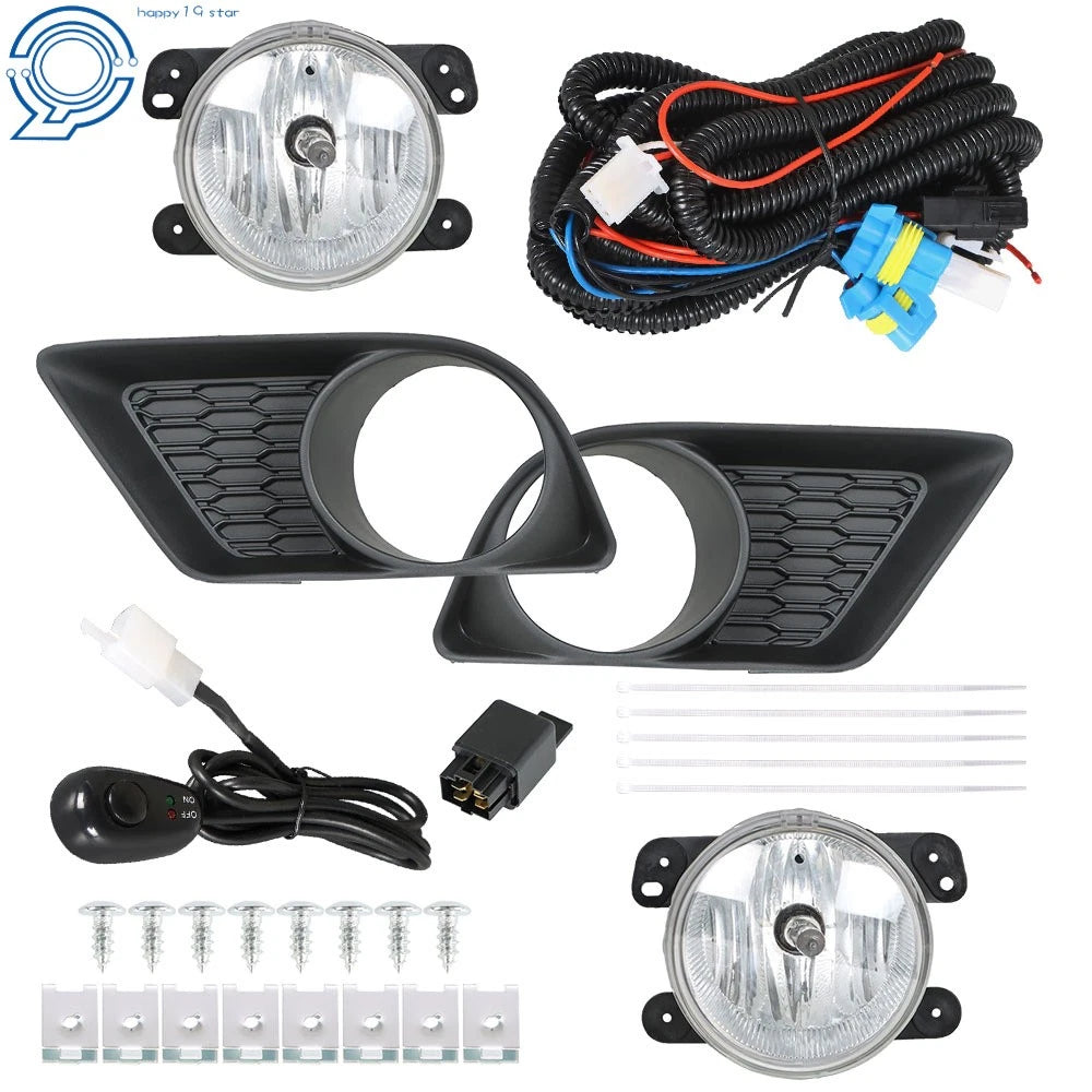 Set of 2 Clear Front Bumper Fog Lights for Dodge Charger (2011-2014)