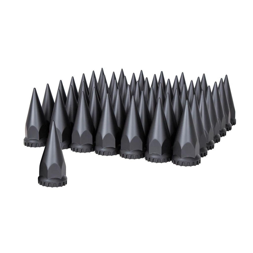 Spike Lug Nut Covers Flat Black Thread-On for Jeep Wrangler JK (2007–2018)