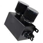 2 Port Dual Breather Filter Oil Catch Can Reservoir Tank Kit for Universal