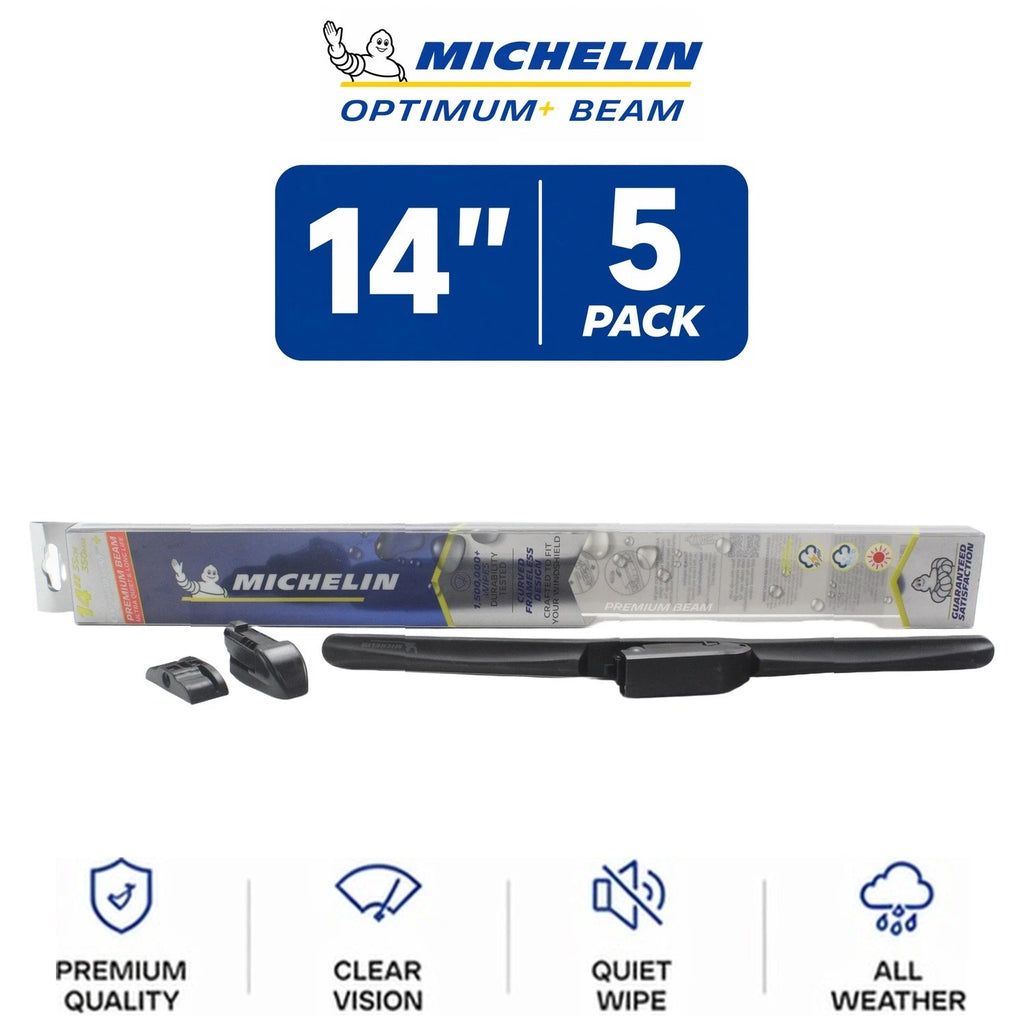 Set of 5 Michelin Optimum+ Beam Wiper Blades 14" All-Weather