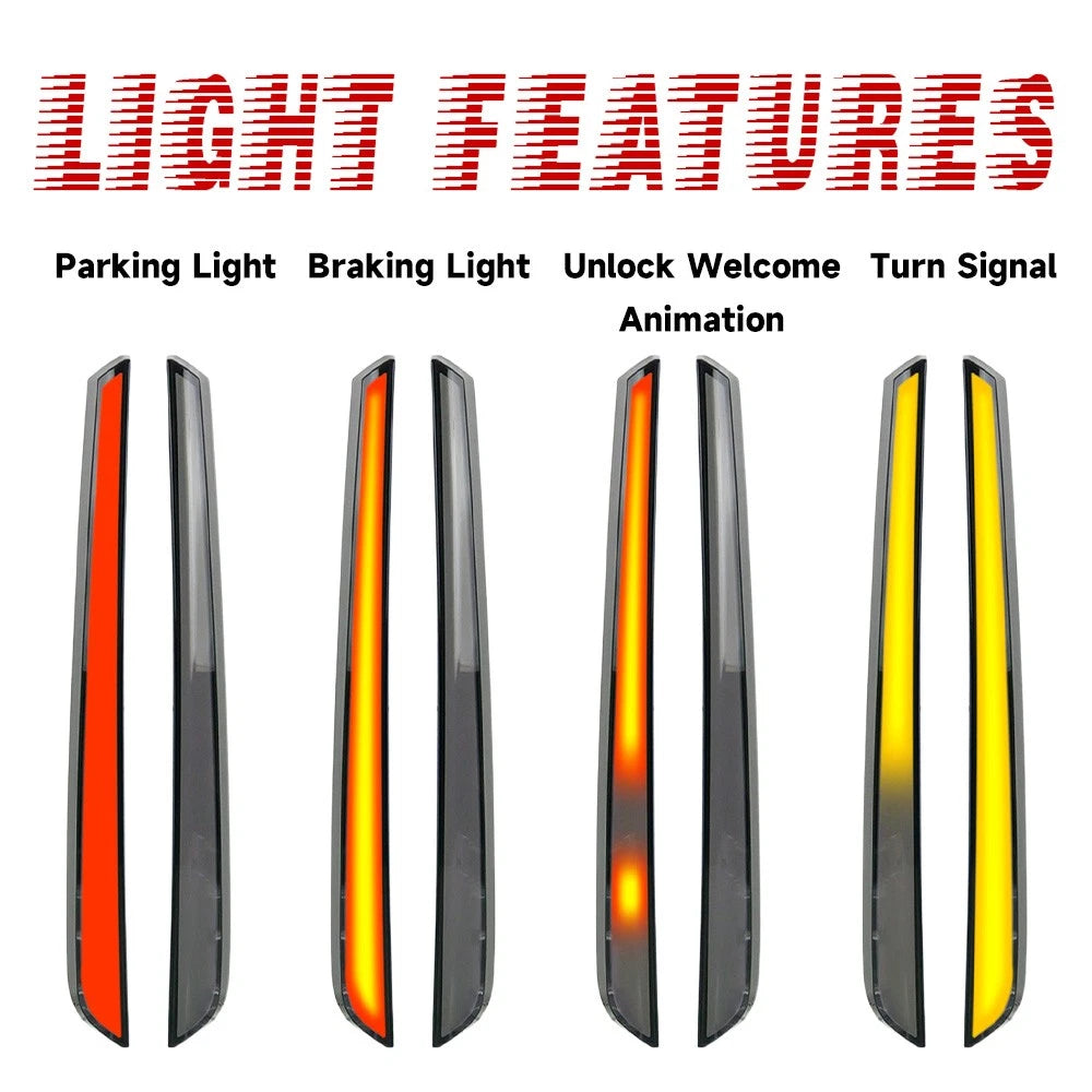 LED Rear Window C Pillar Trim Panel Tail Light Indicator for Toyota Prado (2024–2024)