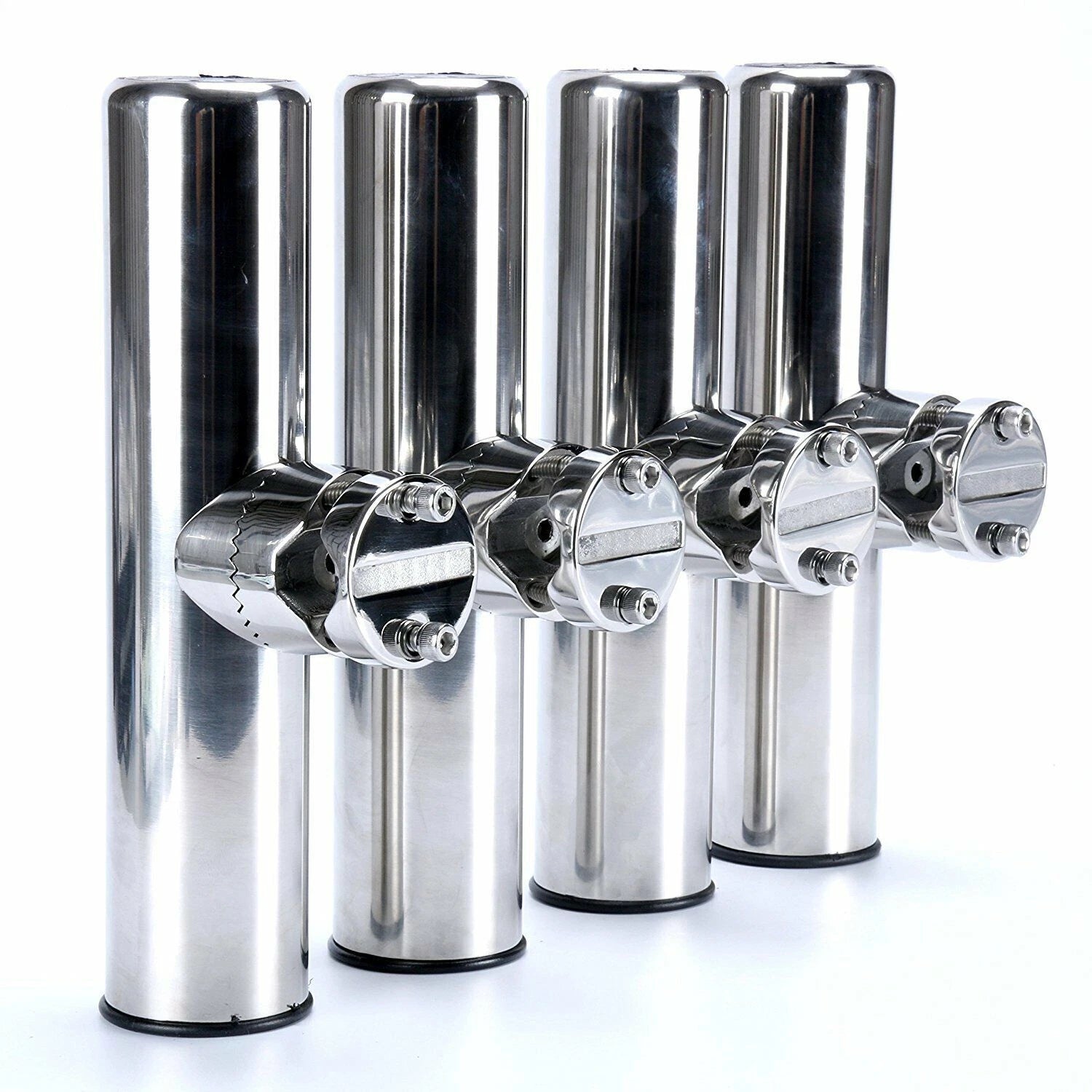 4X Adjustable Fishing Rod Holder for Rails 7/8" to 1" Stainless Steel